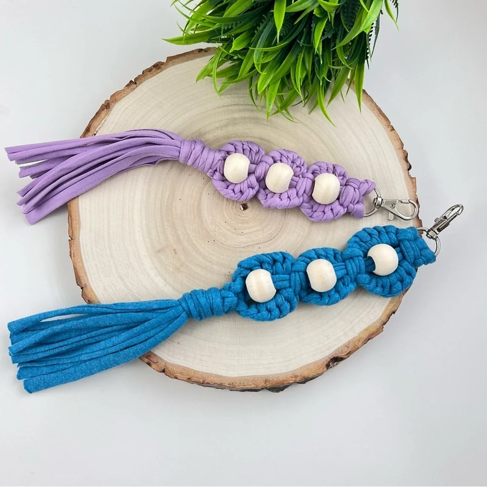 Boho Handcrafted Floral beaded huge keychain
